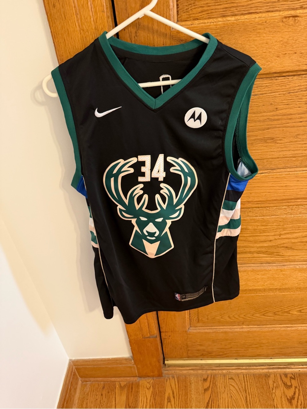 Nike Black and Green Milwaukee Bucks #34 Jersey